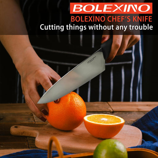 8" Chef Knife, Professional Kitchen Knife with Grip | High-carbon stainless steel,Ultra-sharp wide blade,Ergonomic non-slip handle,Versatile for meat & veg,Ideal for home & chefs.