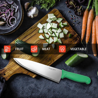 8" Chef Knife, Professional Kitchen Knife with Grip | High-carbon stainless steel,Ultra-sharp wide blade,Ergonomic non-slip handle,Versatile for meat & veg,Ideal for home & chefs.
