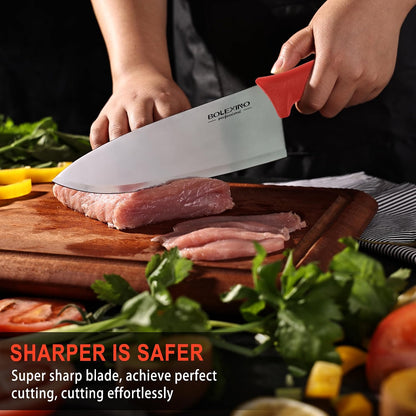 8" Chef Knife, Professional Kitchen Knife with Grip | High-carbon stainless steel,Ultra-sharp wide blade,Ergonomic non-slip handle,Versatile for meat & veg,Ideal for home & chefs.