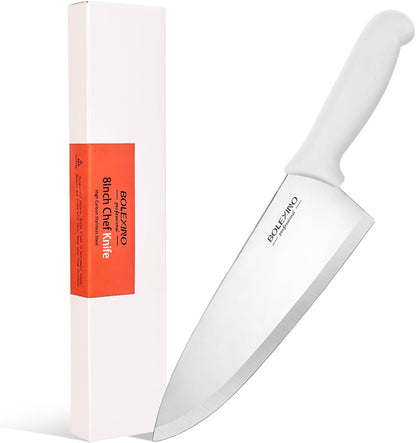 8" Chef Knife, Professional Kitchen Knife with Grip | High-carbon stainless steel,Ultra-sharp wide blade,Ergonomic non-slip handle,Versatile for meat & veg,Ideal for home & chefs.