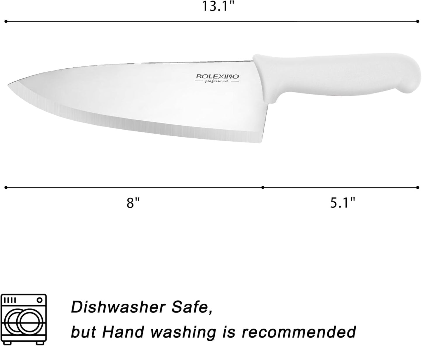 8" Chef Knife, Professional Kitchen Knife with Grip | High-carbon stainless steel,Ultra-sharp wide blade,Ergonomic non-slip handle,Versatile for meat & veg,Ideal for home & chefs.