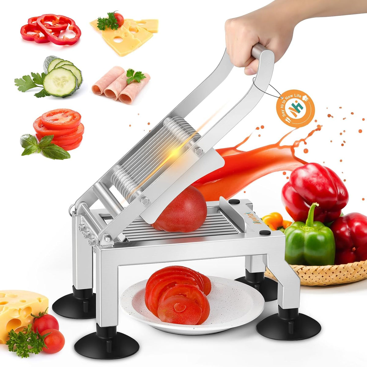 Commercial Tomato Slicer, 0.4"/10mm Stainless Steel