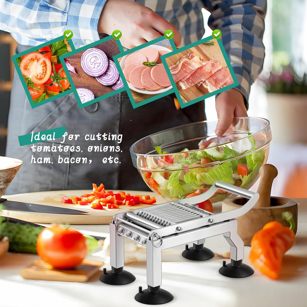 Commercial Tomato Slicer, 0.4"/10mm Stainless Steel