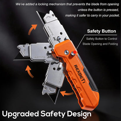 2-in-1 Utility Knife & Scraper, Zinc Alloy Body, Blade Storage（2 pack）
