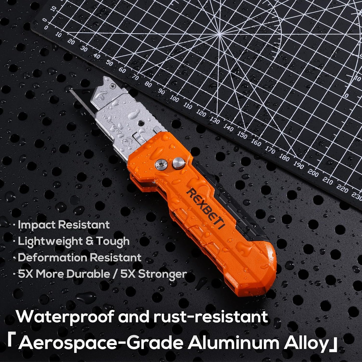 2-in-1 Utility Knife & Scraper, Zinc Alloy Body, Blade Storage（2 pack）