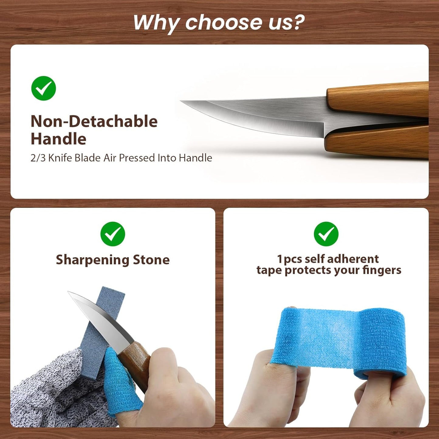 Wood Carving Knife for Beginners Whittling Knife with Leather Sheath | for Adults, Professionals and Wood Carving Enthusiasts - Safety Woodworking Tools