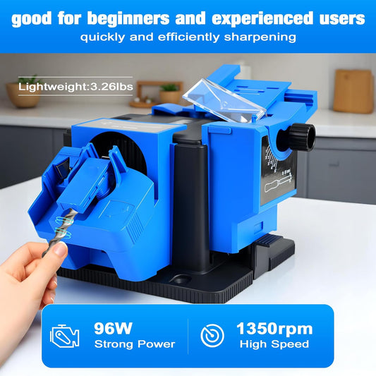 3-in-1 Multifunction Electric Drill Bit Sharpener for Knife, drill, Chisel | Multifunction Adjustable Angles, 96W 1350rpm drill doctor afilador de brocas, Compact Design