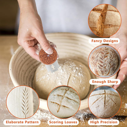 UFO Bread Lame Cutter for Sourdough Bread Scorer Tool,Circle | Slashing Tool for Homemade Sourdough Bread Cutting Knife for Artisan Bread and Baguette Makers,5 Blades and Storage Cover
