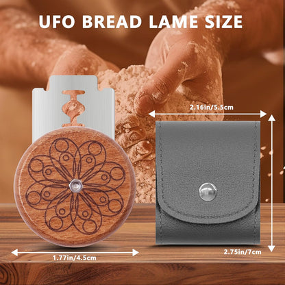 UFO Bread Lame Cutter for Sourdough Bread Scorer Tool,Circle | Slashing Tool for Homemade Sourdough Bread Cutting Knife for Artisan Bread and Baguette Makers,5 Blades and Storage Cover