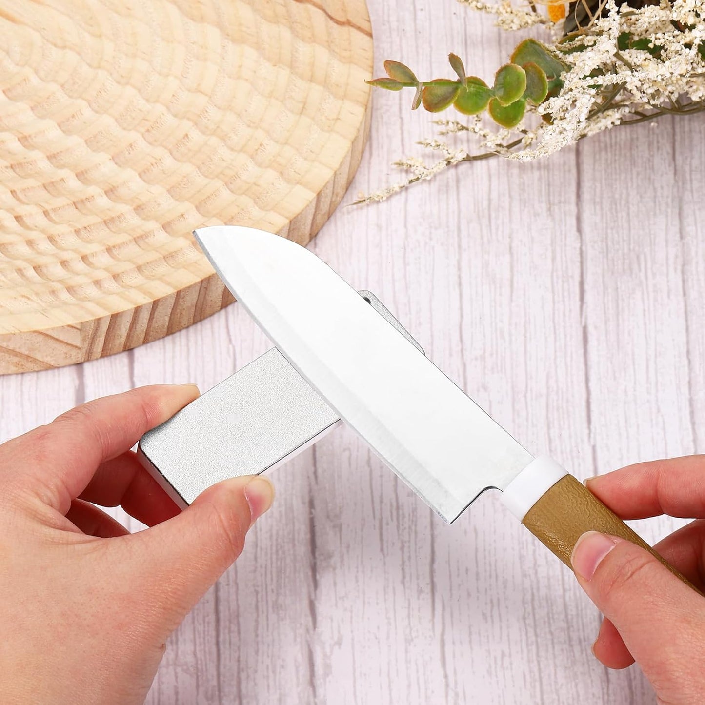 Knife Sharpening Stone Whetstone 2 Side Grit 400/1000 Ceramic Diamond Sharpener Double Sided Portable Hand Sharpen Tools for Knives Scissors
