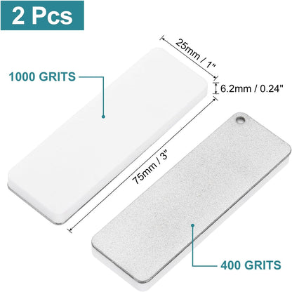 Knife Sharpening Stone Whetstone 2 Side Grit 400/1000 Ceramic Diamond Sharpener Double Sided Portable Hand Sharpen Tools for Knives Scissors