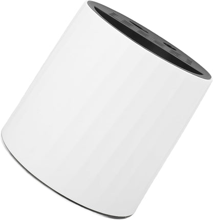 Universal Knife Holder, Multiple Slot Knife Block Holder Rotating Utensil Holder Knife Organizer Cylinder Kitchen Cutter Holder for Knives Chopsticks Spoons Forks (White)