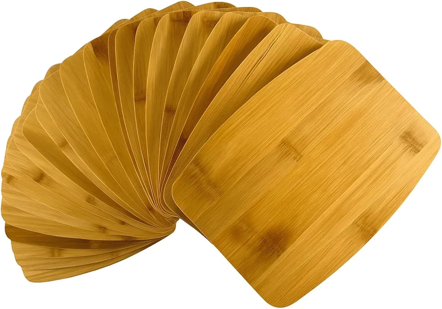 Set of 24, 8"X6" Bulk Wholesale Plain Blank Bamboo Cutting Boards, Mini Wood Charcuterie Platter, Serving Tray, Hot Mat for Customized, Personalized Engraving, Wall Art, Table Decor