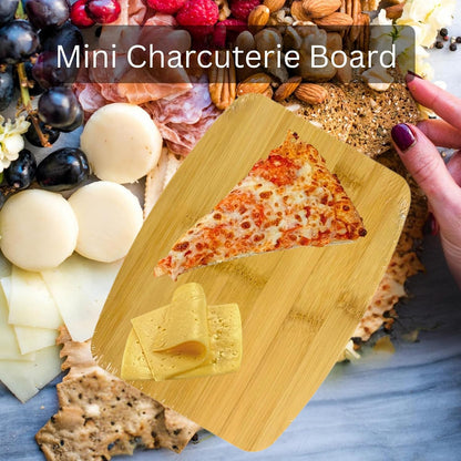 Set of 24, 8"X6" Bulk Wholesale Plain Blank Bamboo Cutting Boards, Mini Wood Charcuterie Platter, Serving Tray, Hot Mat for Customized, Personalized Engraving, Wall Art, Table Decor
