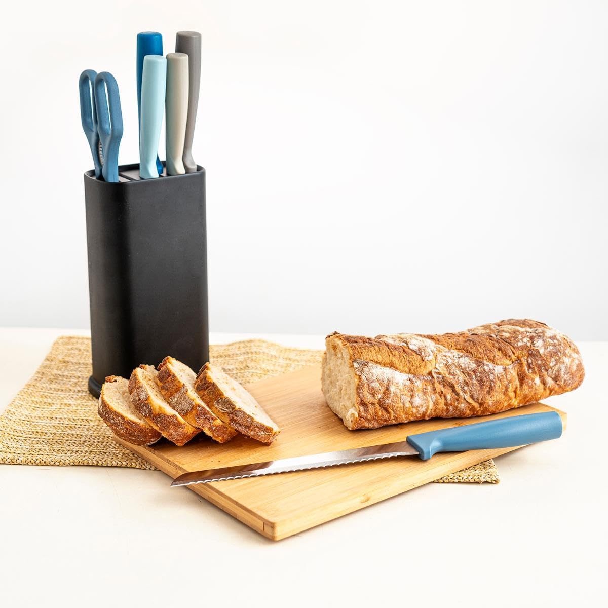 Ozon Tacoma With Knives And Scissors 21x13x8cm Stainless Steel | Black, Stainless steel, rectangular shape, 21x13x8cm