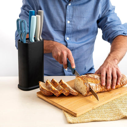 Ozon Tacoma With Knives And Scissors 21x13x8cm Stainless Steel | Black, Stainless steel, rectangular shape, 21x13x8cm