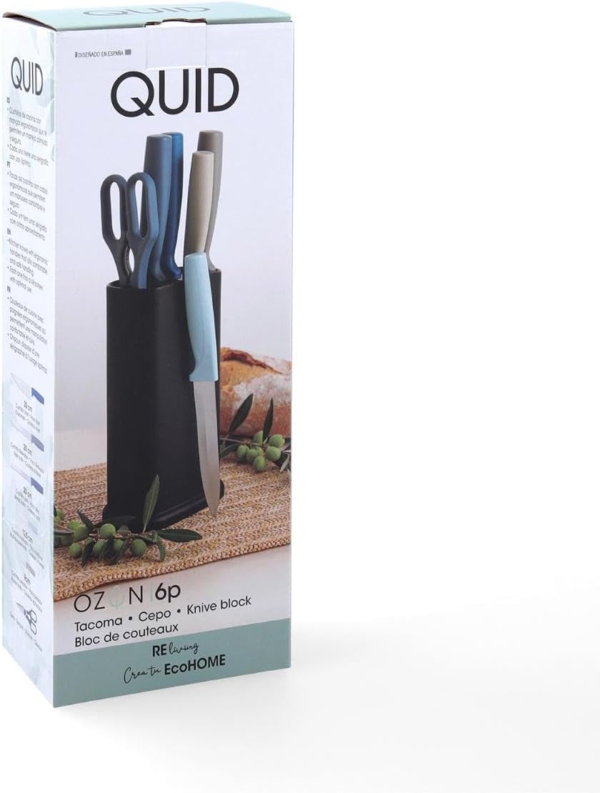Ozon Tacoma With Knives And Scissors 21x13x8cm Stainless Steel | Black, Stainless steel, rectangular shape, 21x13x8cm