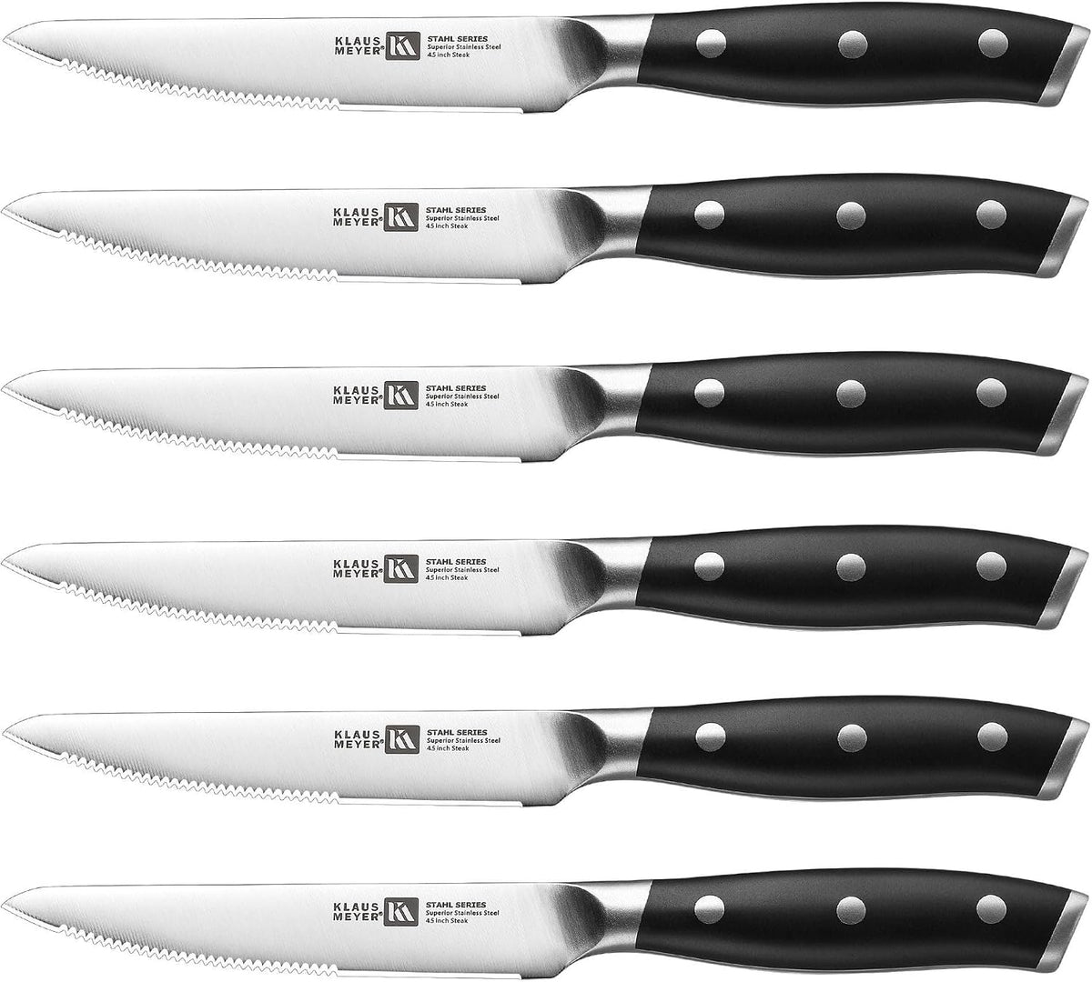 Stahl 4.5 Inch Steak Knives Set of 6 (Black)