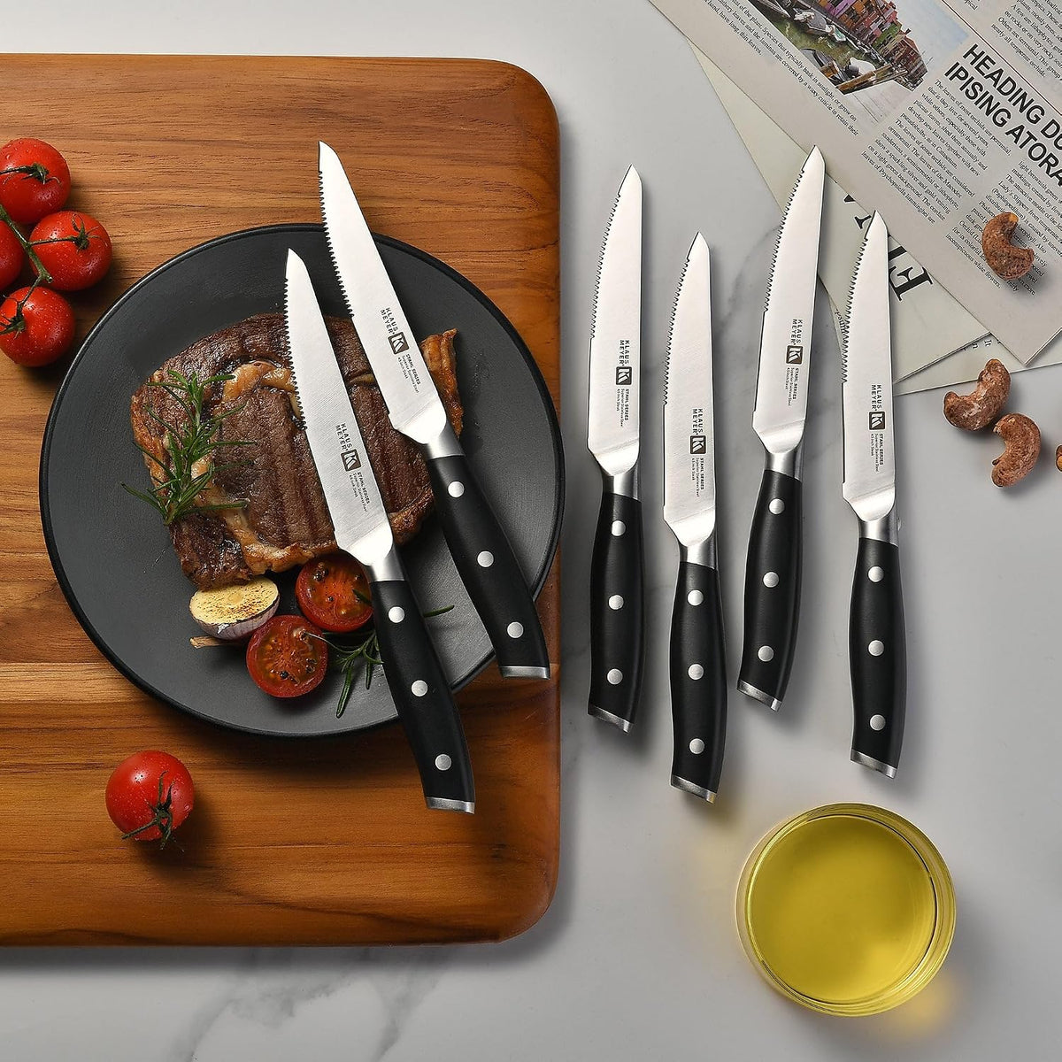 Stahl 4.5 Inch Steak Knives Set of 6 (Black)