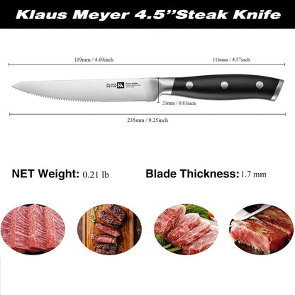 Stahl 4.5 Inch Steak Knives Set of 6 (Black)
