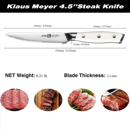 Stahl 4.5 Inch Steak Knives Set of 6 (Black)