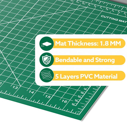 5 Packs Self Healing Cutting Mat Bulk 12"x18" Rotary Cutting Sewing Mats A3 | Cutting Board for Fabric Crafting Sewing Scrapbooking Quilting, Precision Cutting, Double Sided 5-Ply