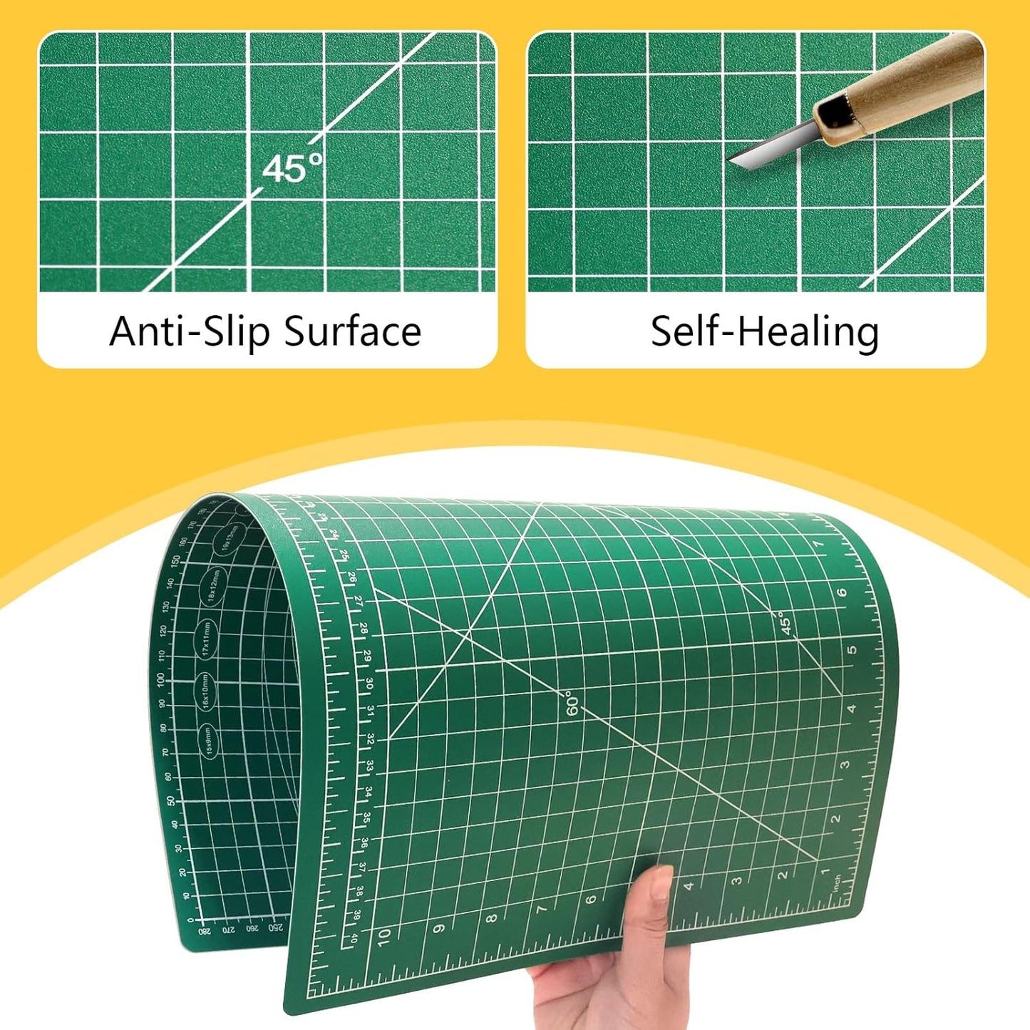 5 Packs Self Healing Cutting Mat Bulk 12"x18" Rotary Cutting Sewing Mats A3 | Cutting Board for Fabric Crafting Sewing Scrapbooking Quilting, Precision Cutting, Double Sided 5-Ply