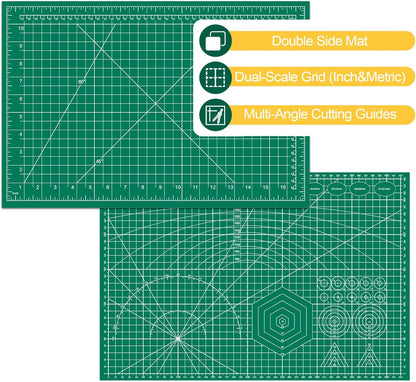 5 Packs Self Healing Cutting Mat Bulk 12"x18" Rotary Cutting Sewing Mats A3 | Cutting Board for Fabric Crafting Sewing Scrapbooking Quilting, Precision Cutting, Double Sided 5-Ply