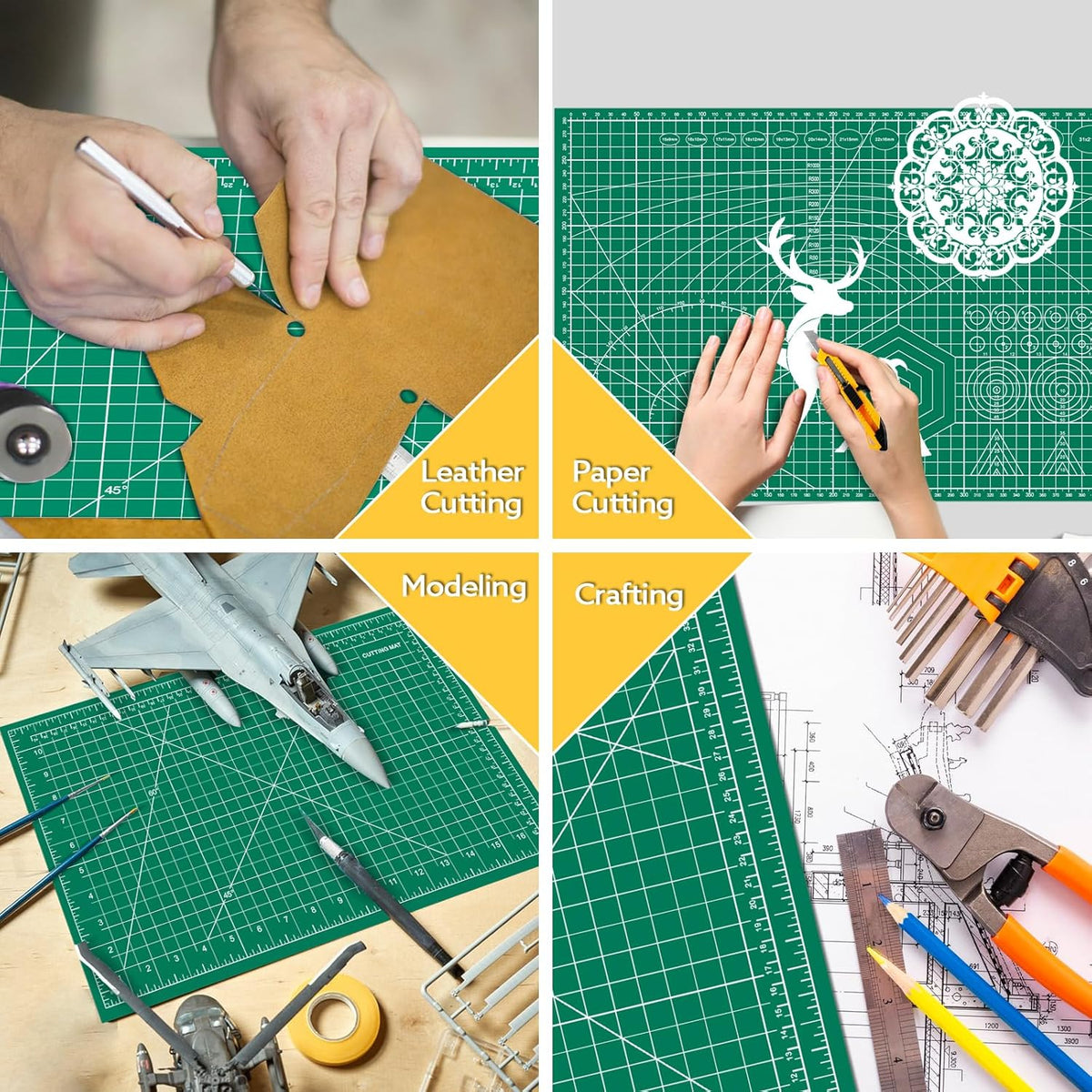5 Packs Self Healing Cutting Mat Bulk 12"x18" Rotary Cutting Sewing Mats A3 | Cutting Board for Fabric Crafting Sewing Scrapbooking Quilting, Precision Cutting, Double Sided 5-Ply