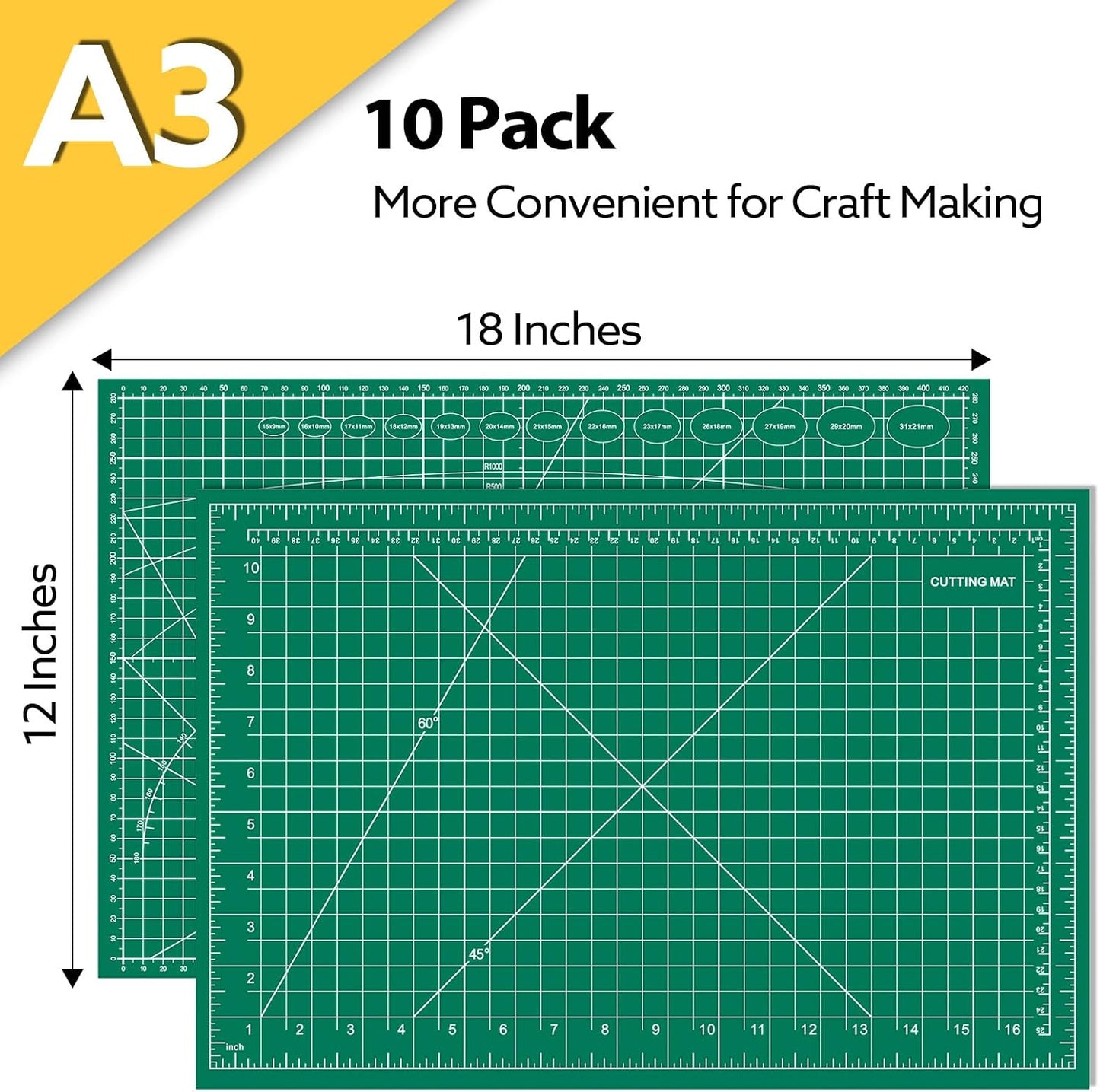 5 Packs Self Healing Cutting Mat Bulk 12"x18" Rotary Cutting Sewing Mats A3 | Cutting Board for Fabric Crafting Sewing Scrapbooking Quilting, Precision Cutting, Double Sided 5-Ply
