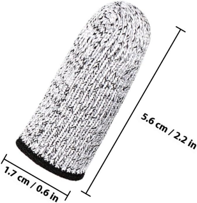 Reusable Anti-Cut Finger Protection Cots, Wear-Resistant Elastic Finger Sleeves for Kitchen Work and Sculpture, Thumb and Fingertip Guards, 6pcs Gray