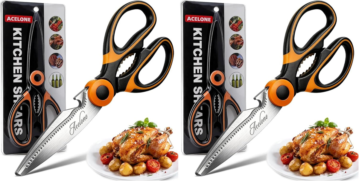 Kitchen Shears,Premium Heavy Duty Shears Ultra Sharp Stainless Steel Multi-function Kitchen Scissors for Chicken/Poultry/Fish/Meat/Vegetables/Herbs/BBQ…
