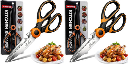 Kitchen Shears,Premium Heavy Duty Shears Ultra Sharp Stainless Steel Multi-function Kitchen Scissors for Chicken/Poultry/Fish/Meat/Vegetables/Herbs/BBQ…