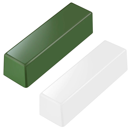 300g/ 9.8 Oz Metal Polishing Compound Fine Green and White Buffing Compound Bars Leather Strop Sharpening Stropping Compounds for Knife Sharpening(2 Pack, Total 9.8 Oz)