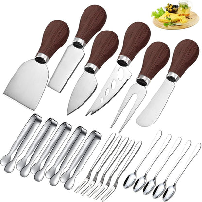 Charcuterie Boards Accessories Spreader Knife Set Cheese Butter with Wooden Handles Mini Serving Tongs Spoons Forks for party Wedding Christmas