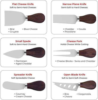 Charcuterie Boards Accessories Spreader Knife Set Cheese Butter with Wooden Handles Mini Serving Tongs Spoons Forks for party Wedding Christmas