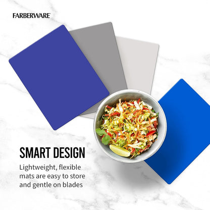 Flexible Kitchen Cutting Mat Set - Made in the USA - Cross-Contamination Prevention, 8x10 Inches, Non-Slip Design - Easy-Care Kitchen Essential, 4-Piece