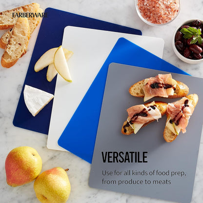 Flexible Kitchen Cutting Mat Set - Made in the USA - Cross-Contamination Prevention, 8x10 Inches, Non-Slip Design - Easy-Care Kitchen Essential, 4-Piece