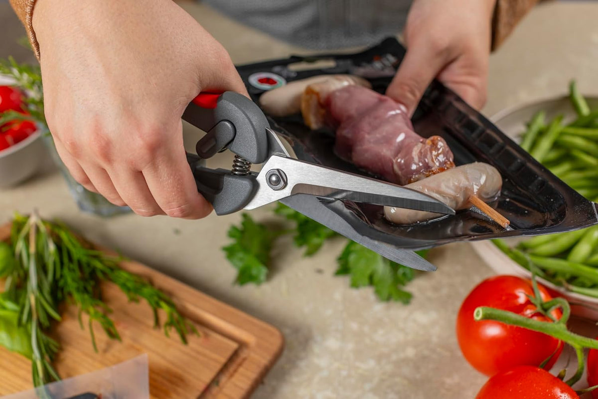 Pro Kitchen Shears | Micro-Serrated Blades, Quick Release Spring, Self-Sharpening Blade