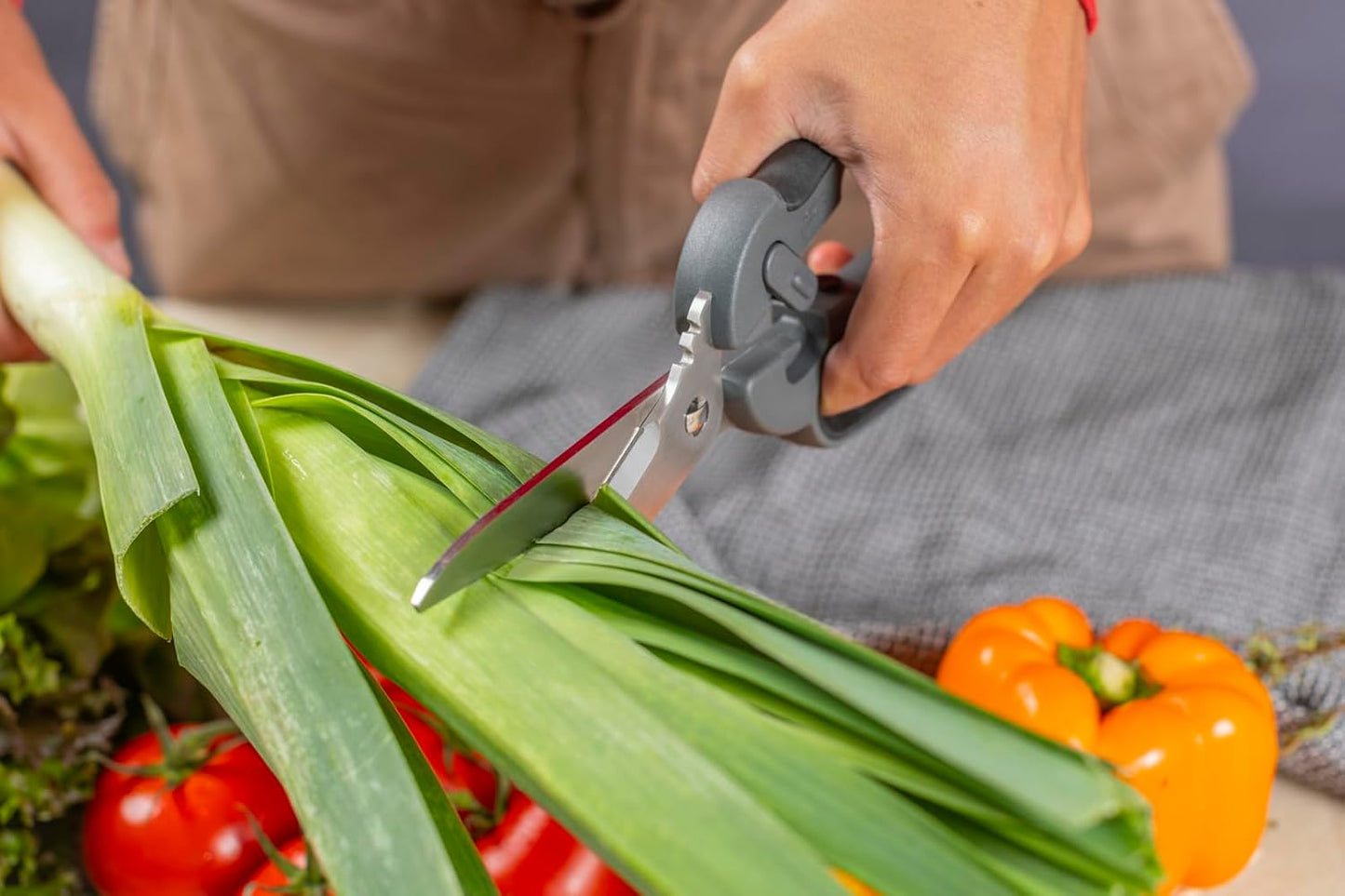 Pro Kitchen Shears | Micro-Serrated Blades, Quick Release Spring, Self-Sharpening Blade