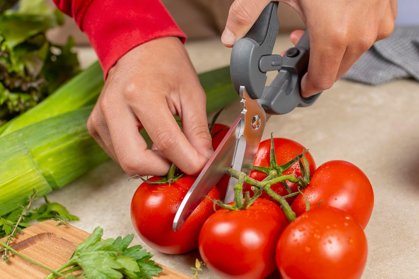 Pro Kitchen Shears | Micro-Serrated Blades, Quick Release Spring, Self-Sharpening Blade