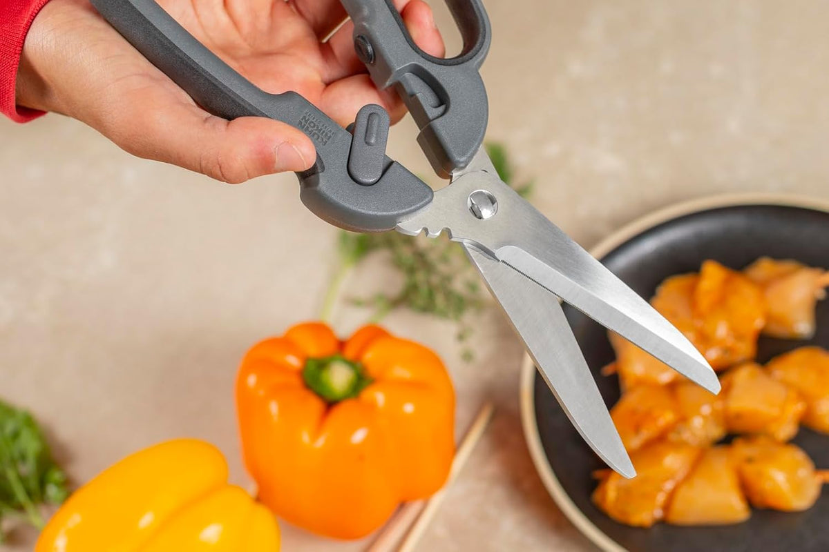 Pro Kitchen Shears | Micro-Serrated Blades, Quick Release Spring, Self-Sharpening Blade