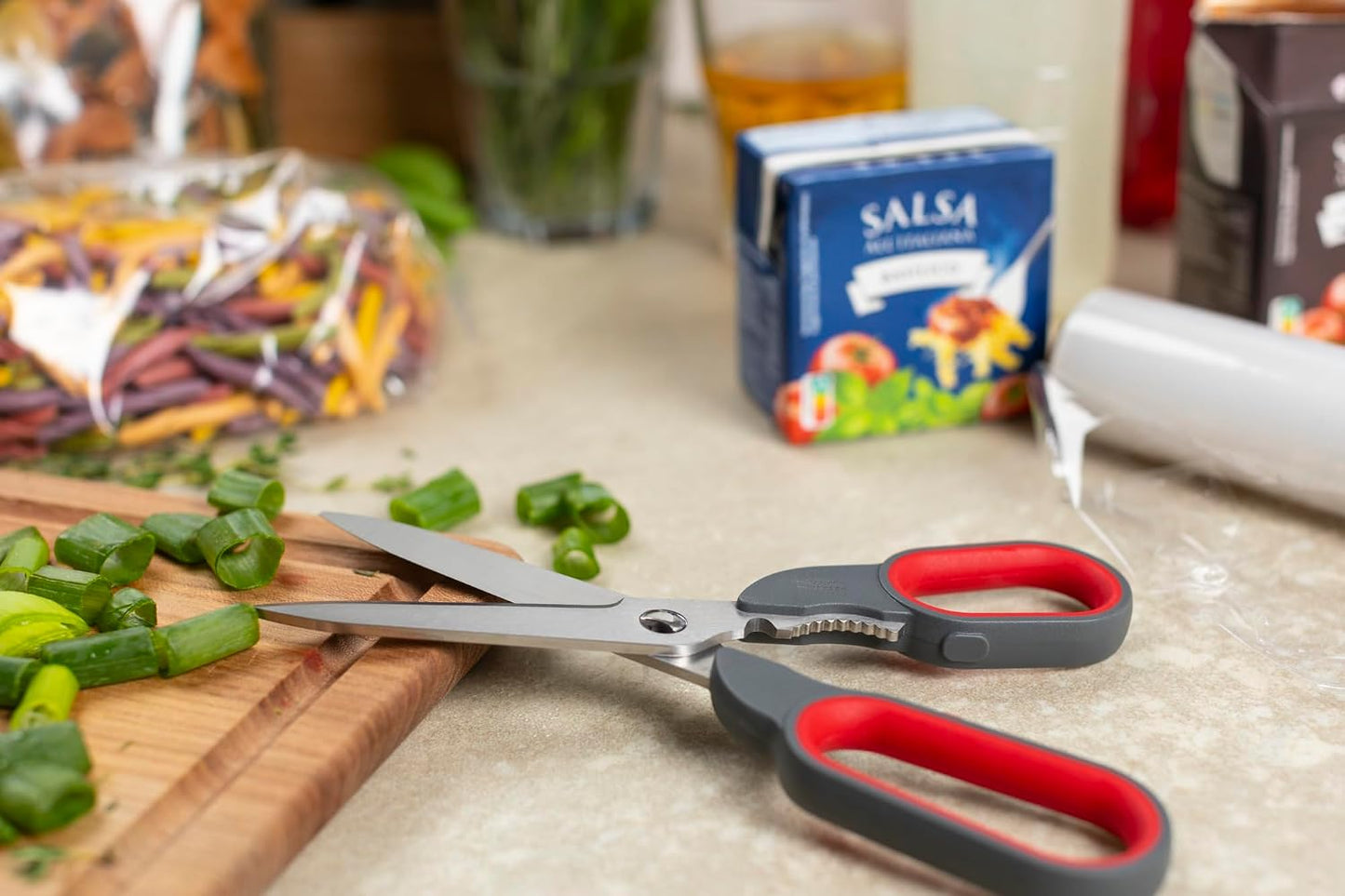 Pro Kitchen Shears | Micro-Serrated Blades, Quick Release Spring, Self-Sharpening Blade