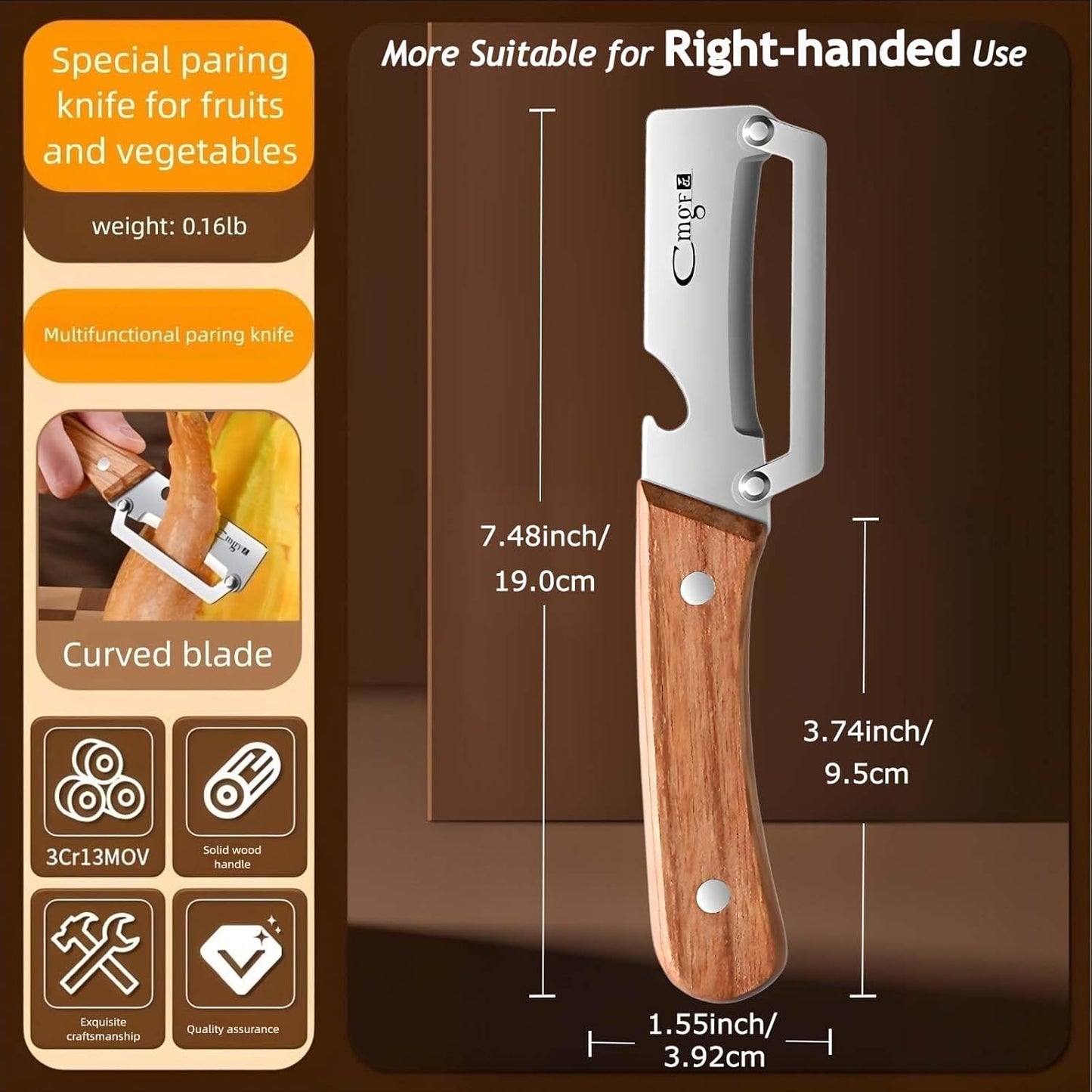Vegetable Peeler Ergonomic Handle stainless steel Blade for Potato | Thickened Sharp Stainless Blade,Non-Slip Handle,Built-in Bottle Opener,Apple Pumpkin Peelers for Kitchen,Dishwasher Safe
