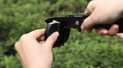 Portable Knife Sharpener - Professional Grade Sharpening Tool with Tungsten and Ceramic Rods