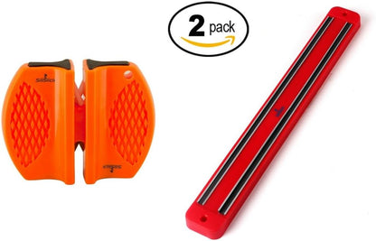 Portable Knife Sharpener - Professional Grade Sharpening Tool with Tungsten and Ceramic Rods