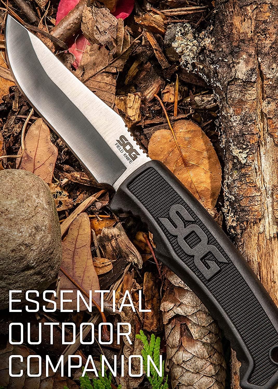 Survival Knife with Sheath - Field Knife Fixed Blade Knives 4 Inch Tactical Knife and Bushcraft Knife w/Full Tang Hunting Knife Blade (FK1001-CP)