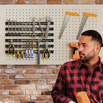6PCS 18" Magnetic Tool Holder, Wall Mounted 176LBS Capacity Magnetic Tool Organizer, Heavy Duty Metal Tool Rack, Tool Magnet Bar, Magnetic Tool Holder Strip for Garage Workshop