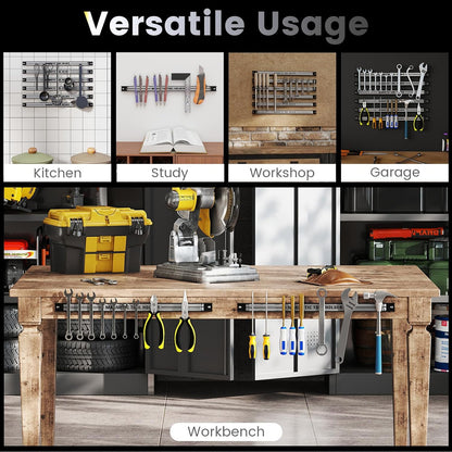 6PCS 18" Magnetic Tool Holder, Wall Mounted 176LBS Capacity Magnetic Tool Organizer, Heavy Duty Metal Tool Rack, Tool Magnet Bar, Magnetic Tool Holder Strip for Garage Workshop