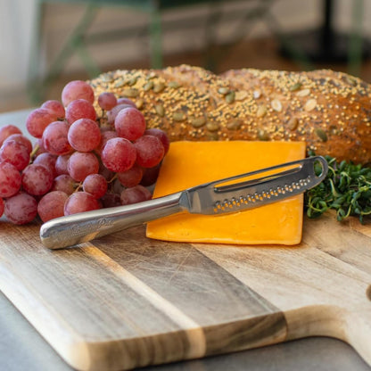 Ready Butter 3-in-1 18/10 Stainless Steel Butter Knife | 6-inch handle, serrated edge, grate and curl, spreads cold butter, dishwasher safe, rustproof, for home and restaurant